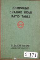 Gleason-Gleason Compound Change Gear Ratio Table Manual Year (1937)-Information-Reference-01